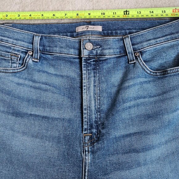 7 for All Mankind Women's Blue Gwenevere Medium Wash Stretch Denim Jeans 34x27 - Picture 8 of 11